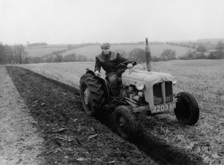 Ivan Thompson ploughing above Hill Farm