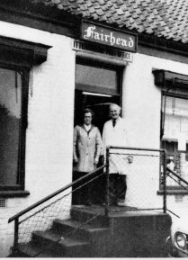Brian and Dorothy Fairhead outside the shop in the 1960s